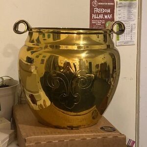 Vintage Brass Planter with Handles